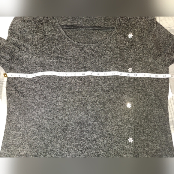 Adrienne Vittadini Soft‎ 3/4 Sleeve Top Dary Gray Womens Size Large - Picture 4 of 8